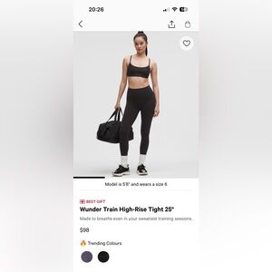 Lululemon Athletica Black Wunder Train High-Rise Tights